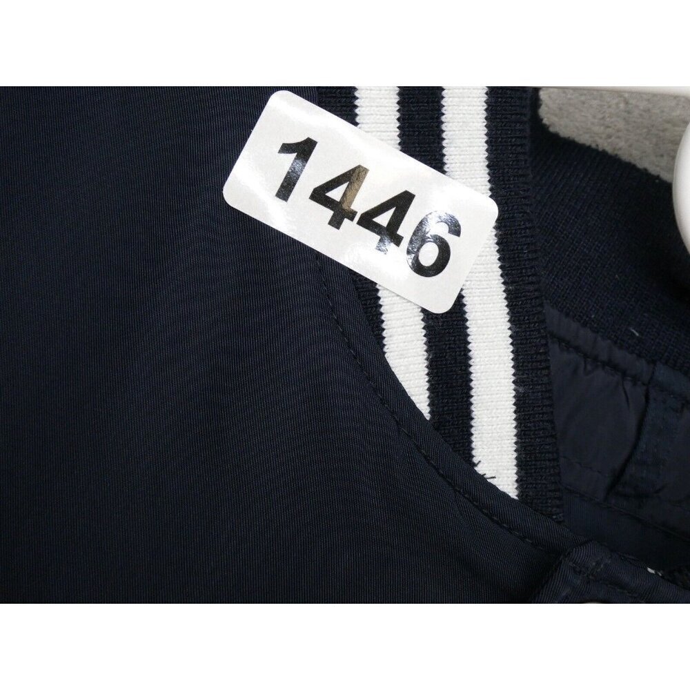 Abercrombie & Fitch‎ Varsity Bomber Stadium jacket Men size M navy blue preppy - Picture 8 of 8